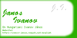 janos ivanov business card