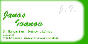 janos ivanov business card